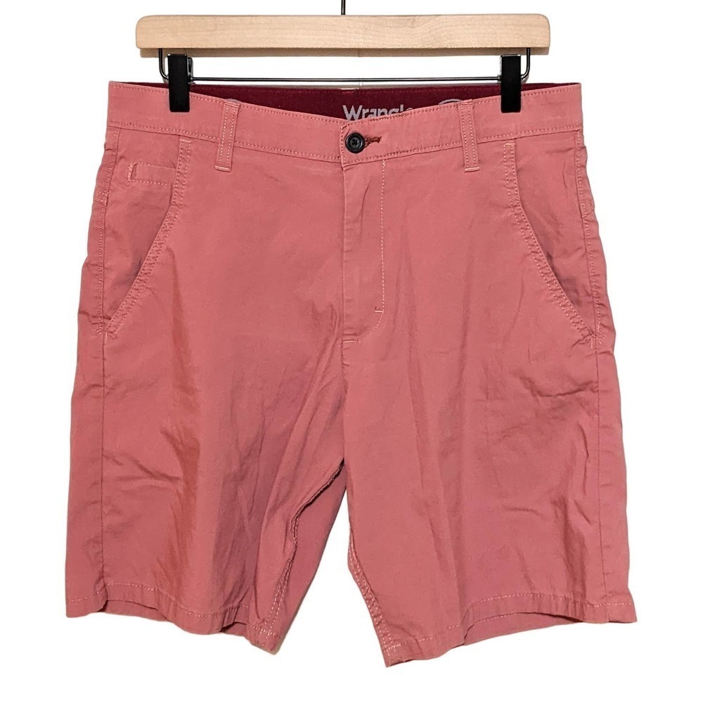 Wrangler Mens Outdoor Performance Hiking Shorts Size 32 Warm Orange Flat Front